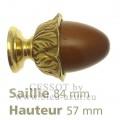 252-Embout Marie-Antoinette - Naturel bois � 35 mm