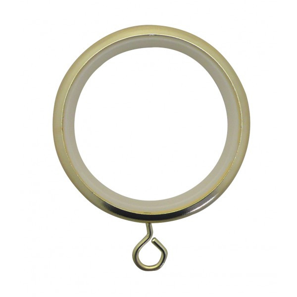 8 anneaux avec silencieux et crochets - Décor laiton - Ø20mm