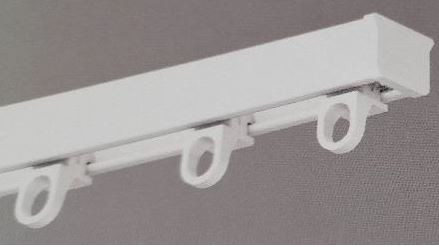 6510 - Rail 20x14mm en aluminium à glisseurs - Blanc