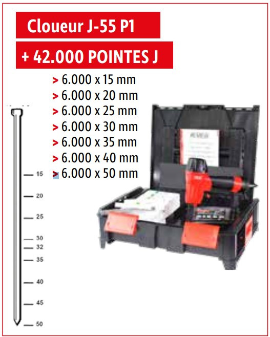 Kit Cloueur J55 P1 + 42 000 pointes J