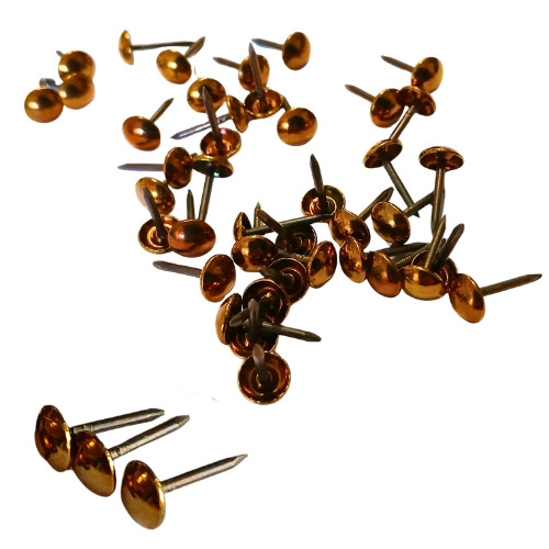 100 clous de décoration - Laiton massif - Orangé