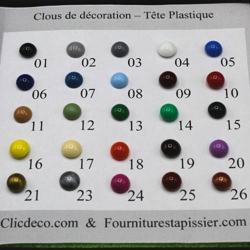 23 - Clous tête plastique - Argent