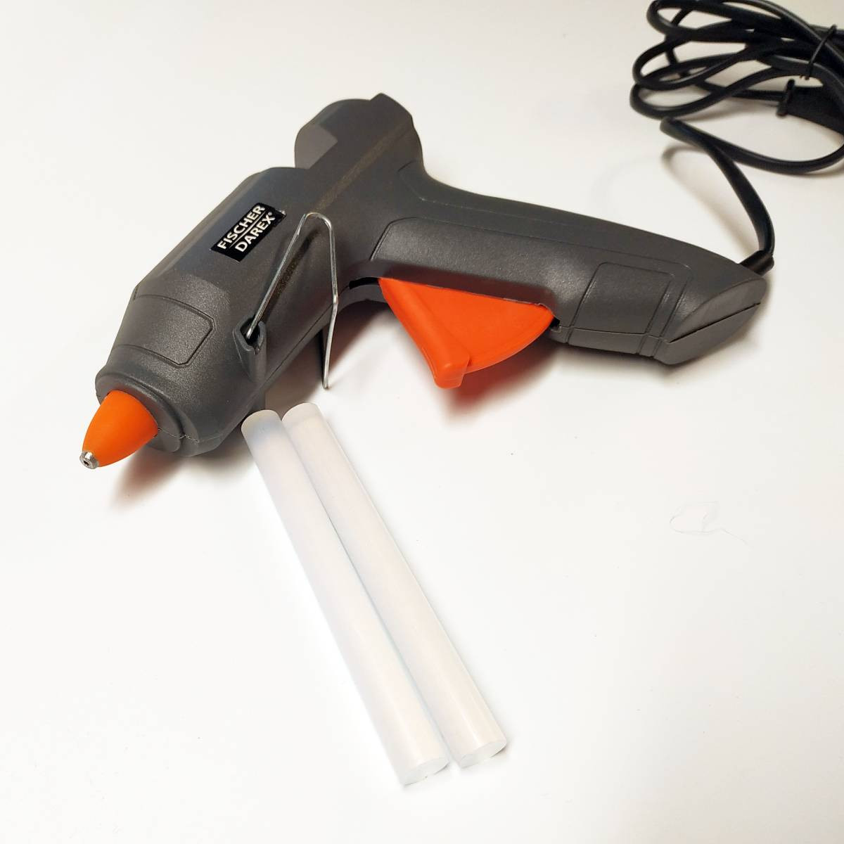 Pistolet à Colle Chaude 30W, avec 60pcs Bâtons de Colle de 140mm x 7mm  électriques pour Bricolage/Loisir Créatif/Artisan/Travail  Manuel/Noël/Halloween/Réparation etc, Blanc