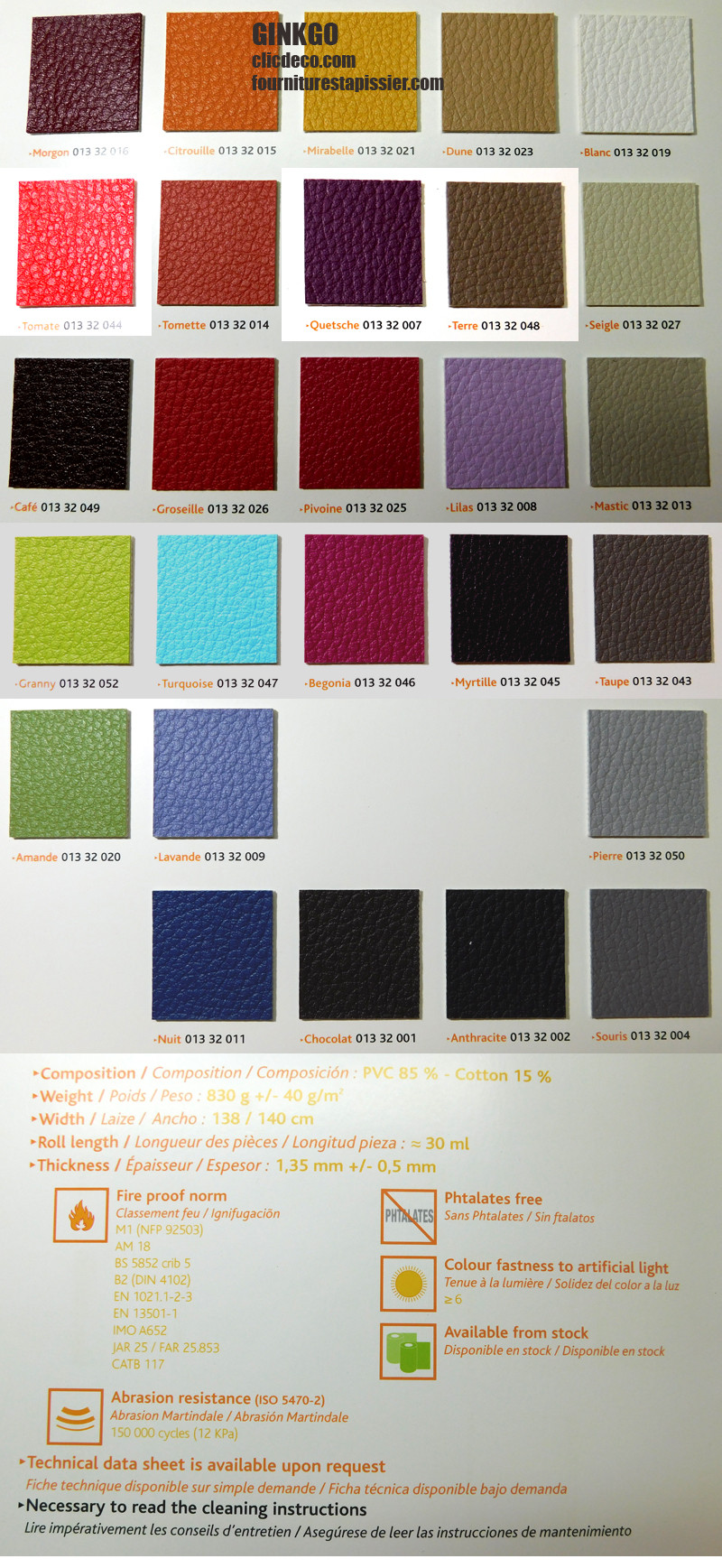 Tissu Simili Cuir écologique Couleur Glycine - Vendu Au 1/2 Mètre (50cm) - Pour Revêtement