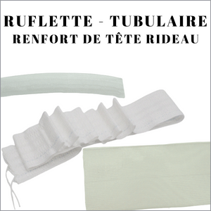 ruflette, tubulaire à passants, bande de renfort rideau